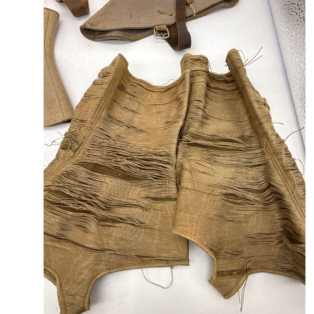Antique Vintage Spats Gaiters Lot 4 Pairs 1 Single Wool Canvas Leather England - Picture 6 of 14